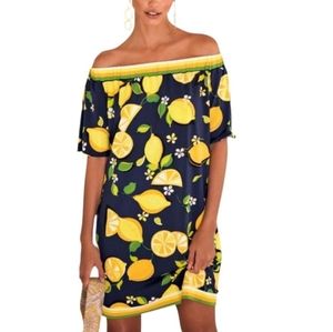 Trina Turk Kelso dress lemon off the shoulder dress